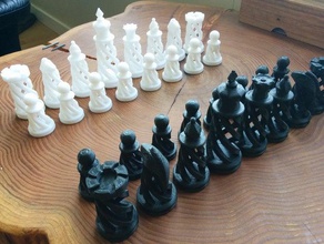 spiral chess set 3d print model - Mito3D