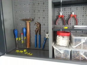 tool board hooks euro haken f&uumlr werkzeug lochwand mit lochung holders boxes hook 3d print model - Mito3D