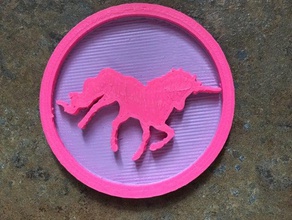 unicorn medaglione le monete badge 3d print model - Mito3D