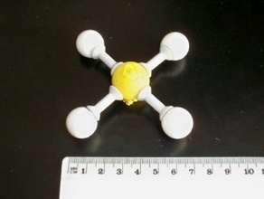 square-planar-atom-Modell andere Bildungs - Chemie 3d print model - Mito3D