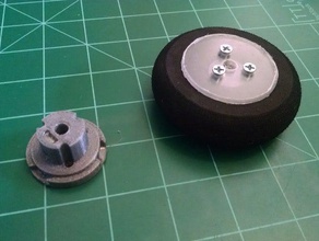 model airplane wheel hub 6mm shaft robotics foam lite flite 3d print model - Mito3D