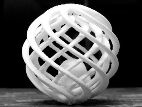 sfere concentriche palla interattiva art 3d gabbia a ornamento pla 3d print model - Mito3D
