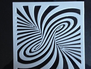 twirl illusione ottica stl 2d art flat twist 3d print model - Mito3D