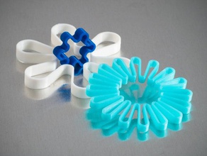 personalizzabile banda elastica meccanica i giocattoli asterisco braccialetto cookie cutter customizer openscad parametrico fiocco di neve stella 3d print model - Mito3D
