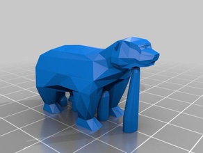 thomasrs low-poly bear slightly modified version original thing animals brown lowpoly polygon polygonal 3d print model - Mito3D