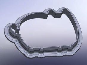 pusheen cookie cutter kitchen dining 3d print model - Mito3D