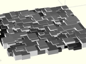square greeble math art architecture artistic borg cube city customizer challenge openscad 3d print model - Mito3D