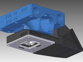 cariage e3d v6 condotto della ventola di raffreddamento integrata la stampante estrusori grrf protos v10 x-carrello 3d print model - Mito3D