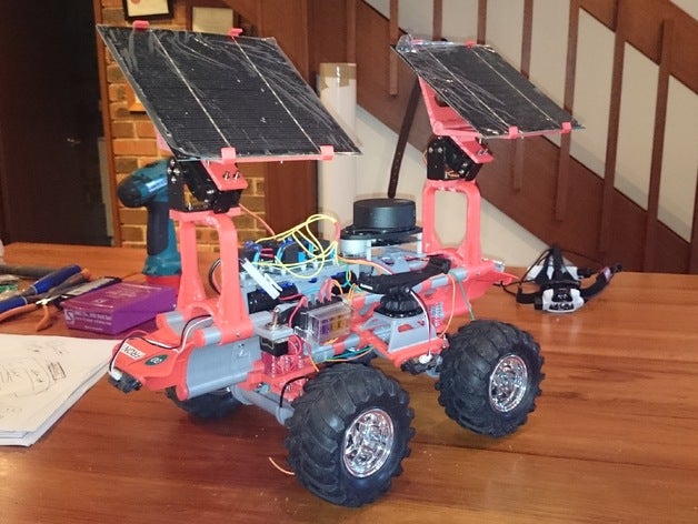 güneş montaj deneysel offroad platformu slamgps Robotik 4 çekişli arduino lidar solarbotics arabası paneli 3D print model - Mito3D