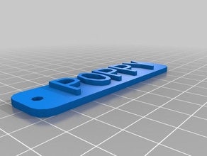papavero schluesselanhaenger namensschild 3d la stampa personalizzato 3d print model - Mito3D