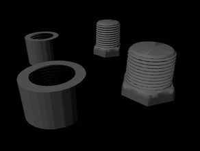 ribbed pipe fittings parts industrial 3d print model - Mito3D