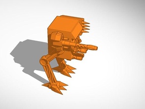chicken walker mech some big ole guns sculptures robot star wars 3d print model - Mito3D