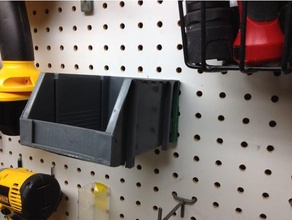 pegboard bin hanger tool holders boxes parts peg board 3d print model - Mito3D