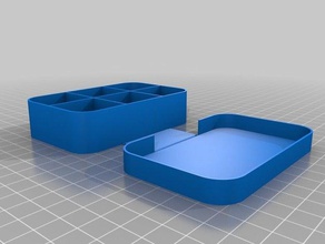 altoids étain cas taille 6 intérieur des sections les conteneurs personnalisé 3d print model - Mito3D