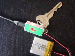 lipo-Ladegerät-Fall-Schlüsselanhänger Halsketten-Anhänger - Elektronik Schlüsselanhänger keyring lipo-Halter lipo-Schlüssel 3d print model - Mito3D