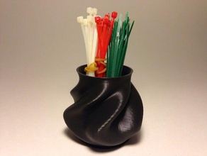 personalizável enrugadas orgânica vaso recipientes de bezier personalizador sistemas decorativos openscad espiral trigonometria 3d print model - Mito3D