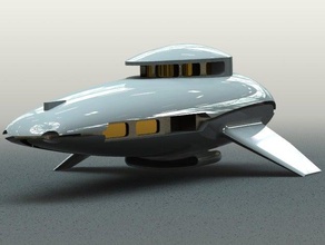 almond cruiser vehicles spaceship 3d print model - Mito3D