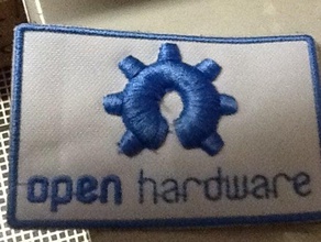 open hardware logo raised embroidery 3d puff patch accessories 3d print model - Mito3D