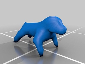 low poly pitbull animals dog pet statue 3d print model - Mito3D