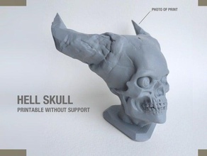 hell skull sculptures anatomy horns skeleton 3d print model - Mito3D