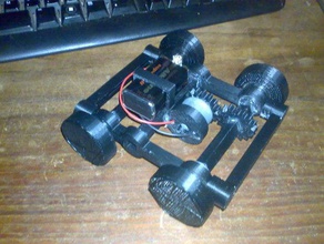 9 volt racer other car dc motor gear mobile robot vehicle wheeled wheels 3d print model - Mito3D