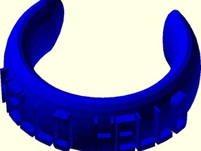 customizable text ringbraceletcrown thing fashion customizer challenge openscad wearable 3d print model - Mito3D