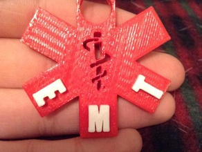 remix ems star life keychains emt keychain medical 3d print model - Mito3D