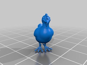 de pollo a los animales dibujos animados chick cacarear en la falta 3d print model - Mito3D