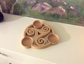 triskelion tealight tutucu dekor sanat celtic celticdesign knotwork 3d print model - Mito3D