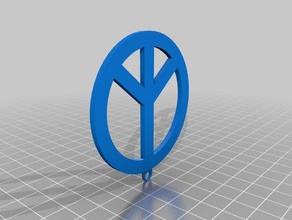 peace key chain signs & logos 60s hippie keychain 3d print model - Mito3D
