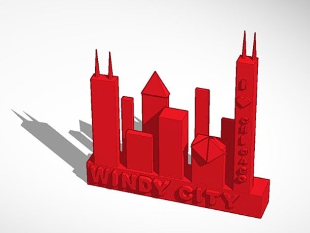 chicago skyline 3d printers 3D print model - Mito3D