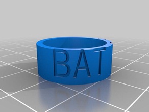 bat correu anel anéis personalizado 3d print model - Mito3D