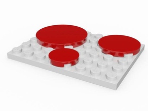 2x2 3x3 4x4 round tiles construction toys brick tile system universal 3d print model - Mito3D
