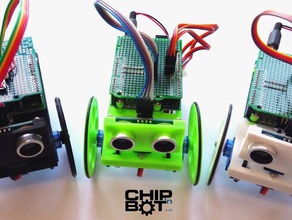 chip ' N 'bot v10 in der Robotik 9g servo arduino uno - chassis Zahnräder hcsr04 Roboter Unterstützung Rad 3d print model - Mito3D