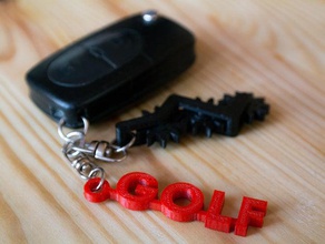 vw golf caddy keychain accessories volkswagen 3d print model - Mito3D