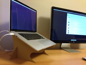 cardboard laptop stand office apple macbook pro retina 15 3d print model - Mito3D