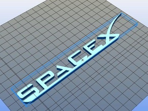 space x logo physics & astronomy nasa spacex 3d print model - Mito3D
