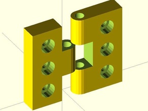 semplice cerniera v2 di sostituzione parti 3d openscad parametrico ultimaker 3d print model - Mito3D
