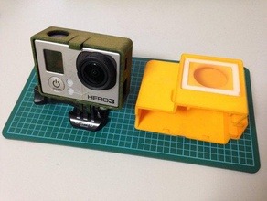 poncho per la pioggia gopro hero3 telaio di montaggio fotocamera 3d print model - Mito3D