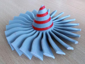 dual color fan ge's build your own jet engine vehicles extrusion turbine blades 3d print model - Mito3D