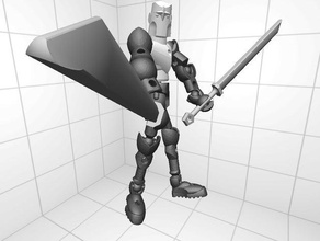 dual blade swordsman construction toys modiochallenge modio ch 3d print model - Mito3D