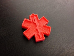 ems keychain keychains emergency medical services star life 3d print model - Mito3D