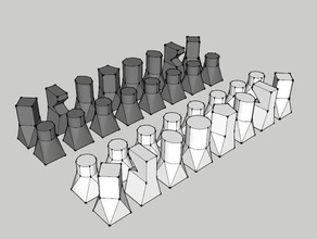 bauhaus type chess set pieces 3d print model - Mito3D
