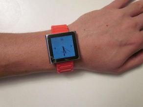 personnalisable nano bracelet de montre les bracelets customizer personnalisateur défi l'ipod openscad paramétrique pré-assemblés snapfit utile portable 3d print model - Mito3D