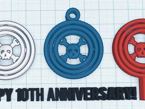 hackaday gimbal set - 10th anniversary edition mechanical toys ornament strawtopper 3d print model - Mito3D