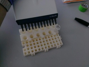 modular eppendorf tube rack biology miniprep pcr science test 3d print model - Mito3D