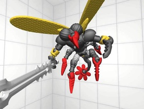 modiochallenge umbrella hornet solider model robots 3d action figure 3d print model - Mito3D