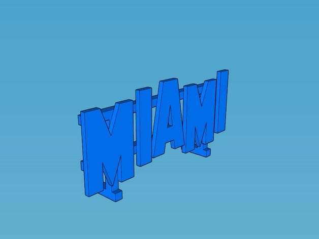 miami sign - hollywood font 3d printer accessories decoration schild 3D print model - Mito3D