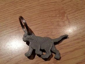 Katze Schlüsselanhänger Tier animaux cat Schlüssel keychain 3d print model - Mito3D