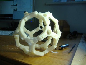 snap-together polyhedron verticies construction toys 3d fave geometry mendel modular polyhedra puzzle rapman reprap triangle 3d print model - Mito3D
